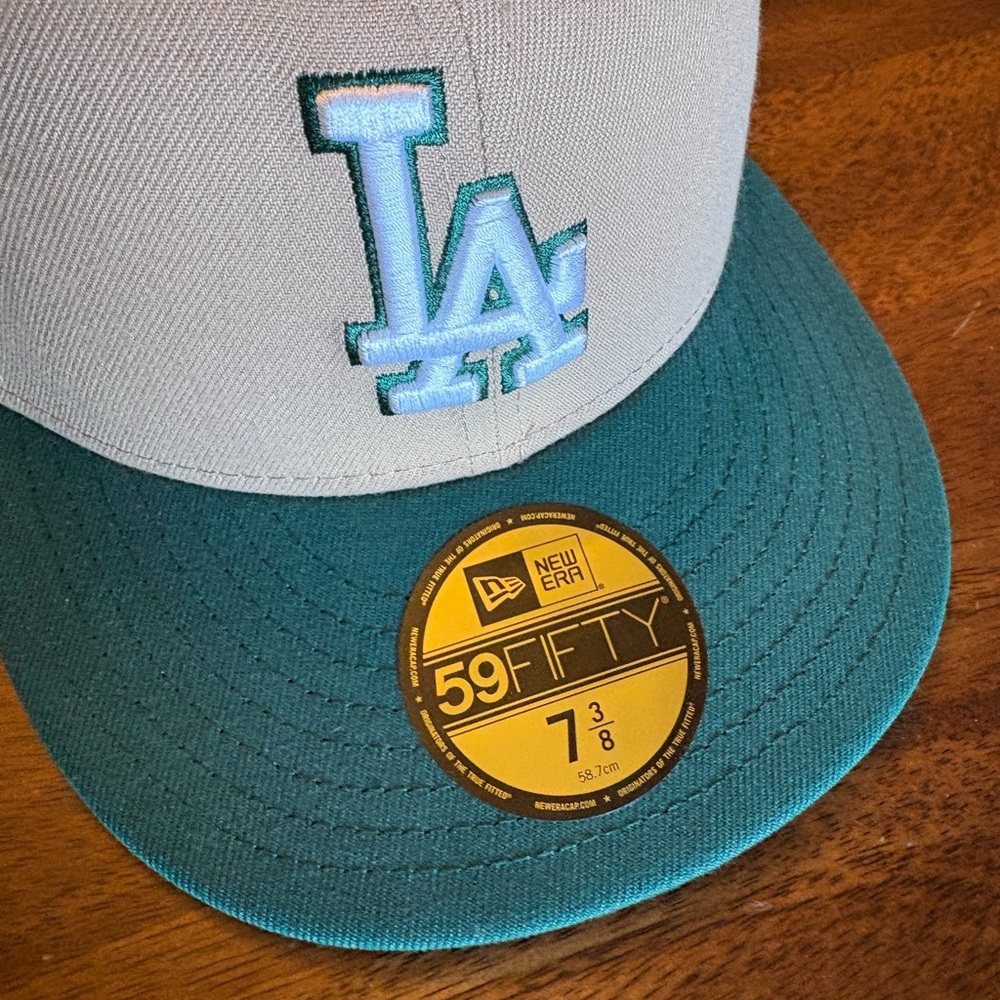 New Era Tan and Green Los Angeles Cap